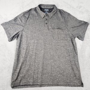 Duluth Trading Co Polo Mens XL Gray Relaxed Fit Zip Chest Pocket Performance